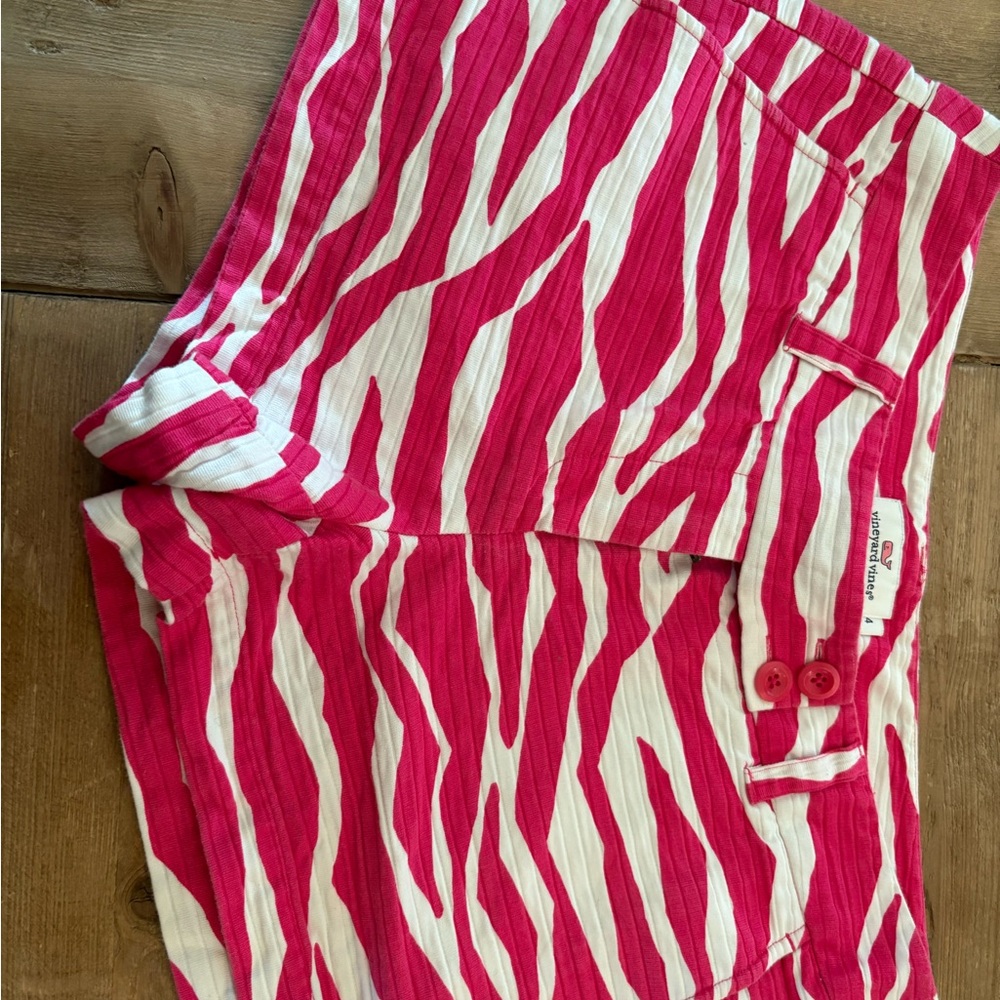 Vineyard Vines Hot Pink and White Striped Shorts